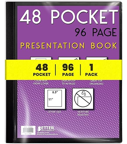 Amazon.com : Better Office Products 60 Pocket Bound Black