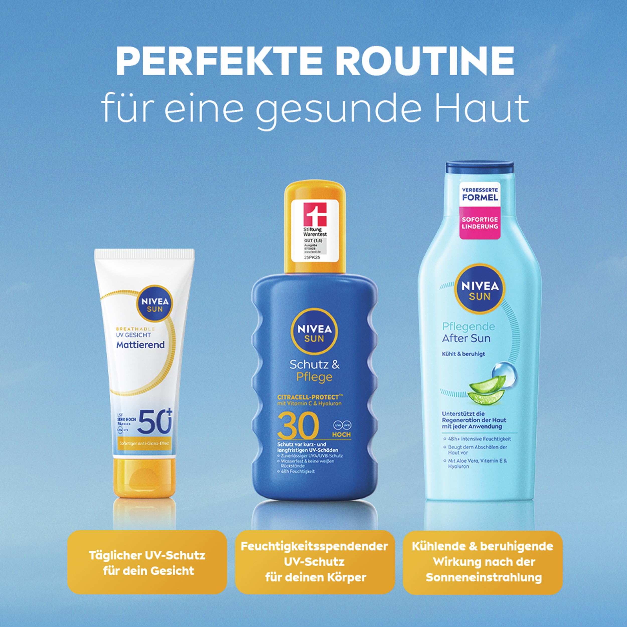 NIVEA SUN Schutz & Pflege Sonnenspray LSF 30, wasserfestes Sonnencreme Spray mit Vitamin C & Hyaluron, schnell einziehender Sonnenschutz für 48h Feuchtigkeit (200 ml) 3