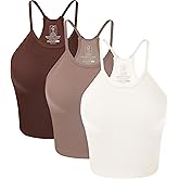 BAMBOO COOL Women's Seamless Tank Top Moisture-Wicking Workout Ribbed Camisoles U-Neck Camis 3-Pack