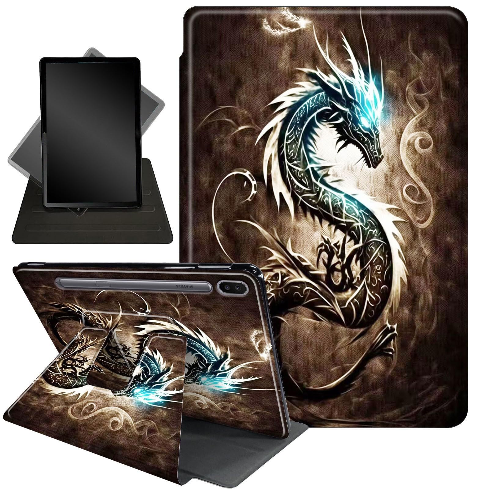 Photo 1 of Case for Samsung Galaxy Tab S6 10.5" 2019,360 Degree Rotating Folding Stand + Multi-Angle Adjustment,with Auto Sleep/Wake,for Galaxy Tab S6 10.5 inch 2019 SM-T860/T865/T867,Dragon