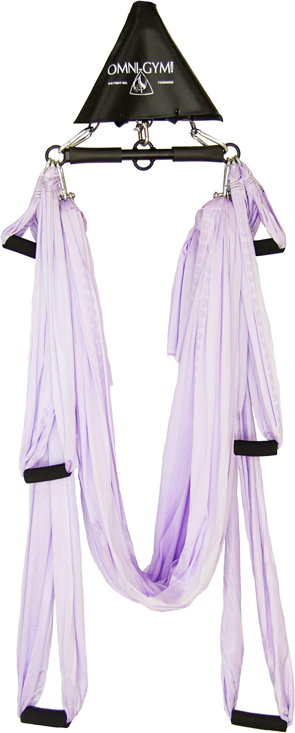 Omni Gym Omni Stretchy Swing Plus Spring Trapeze- Inversion Therapy, Yoga Practice, Aerial Fitness, Back Pain, Bounce and 360 Swivel (Lavender)