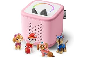 TONIES Toniebox 2 Audio Player PAW Patrol Bundle for Kids 3+ with Chase, Marshall, Skye, and Liberty - Cloud Pink
