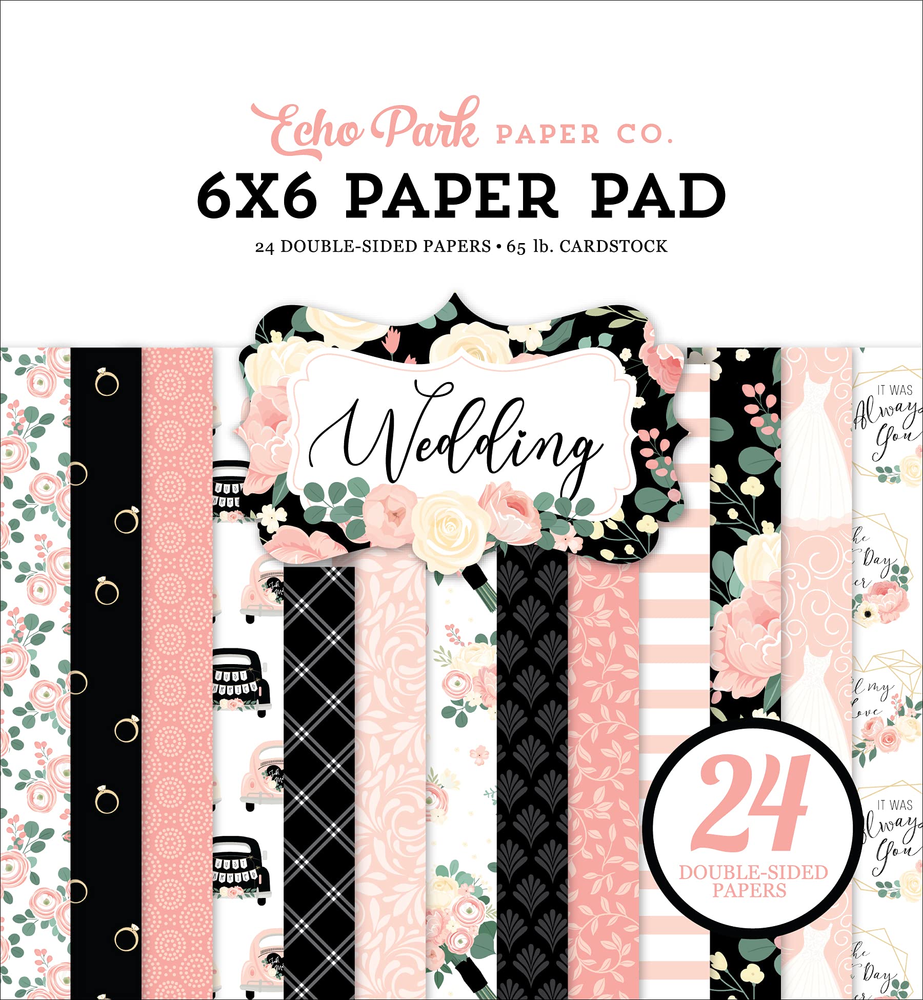 Echo Park Double-Sided Paper Pad 6"X6" 24/Pkg-Wedding -ED258023