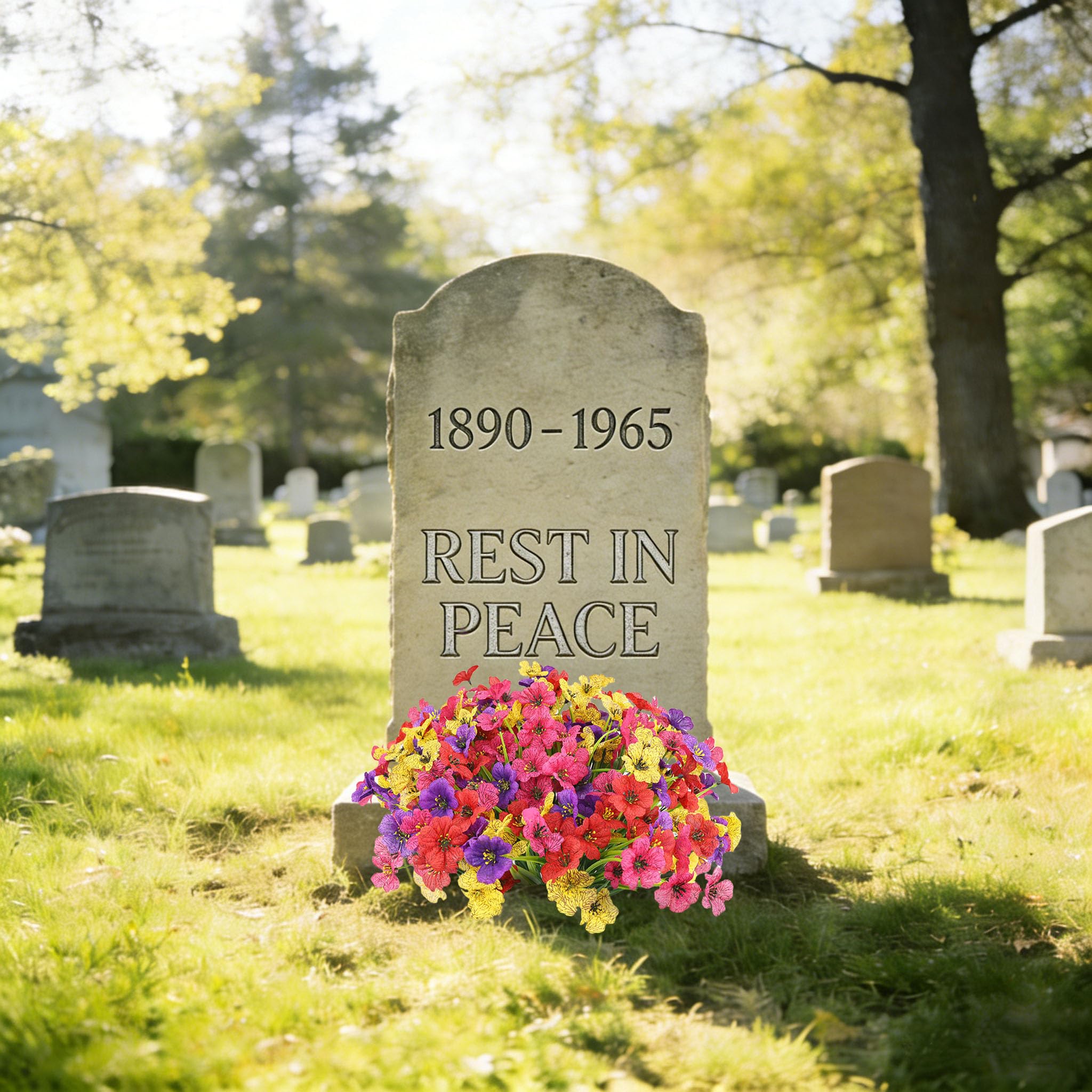 Sahoottie 16 Bundles Colorful Spring Artificial Flowers for Outdoors Fake Spring Flowers Faux Flowers for Planters Garden Window Box (4 Colors)