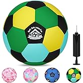 Lemmeko Indoor Soccer Ball Size 3 Toddler Kids Soccer Ball, Silent Soccer Balls Gifts for Boys Girls 1-5 Years, Soft Foam House Balls Soccerball with Pump
