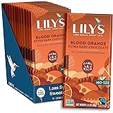 Blood Orange Dark Chocolate Bar by Lily's | Stevia Sweetened, No Added Sugar, Low-Carb, Keto Friendly | 70% Cocoa | Fair Trad