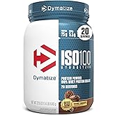 Dymatize ISO100 Whey Protein Powder Isolate, Gourmet Chocolate, 25g of Protein, 20 Servings, 5.5g BCAAs, Less Than 120 Cal., Gluten Free, 1g Fat, 1g Sugar, 2g Carb