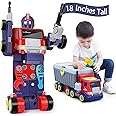 iPlay, iLearn 3 in 1 Large Transform Cool Toy Gift for 4 5 6 7 8 9 10 Year Old Boys Birthday, Kid Take Apart Robot, Big Truck Toys, Building Tool Bench, Preschool Child Development STEM Learning