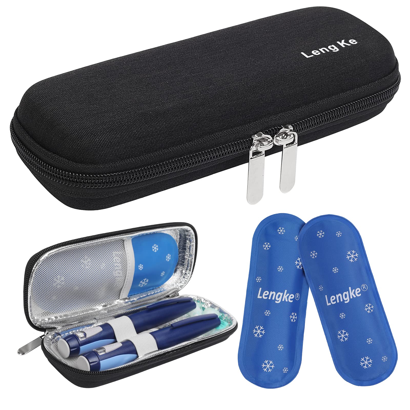 BOMKEE Insulin Cooler Travel Case, Diabetic Insulin Pen Case Portable Insulin Cooling Bag Carrying Organizer for Insulin Pens Supplies with 2 Ice Pack