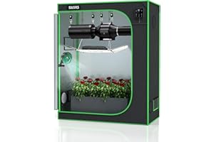 SULIVES Grow Tent, 48"x24"x60" Indoor Hydroponic Water-Resistant System with Removable Floor Tray and Observation Window, Easy Setup,600D Mylar Hydroponic Dark Room for Indoor use.