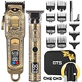 GTSPROProfessional Hair Clippers & Beard Trimmer Set for Men – Cordless Barber Clippers with LCD Display, Precision Trimmer & Travel Case – Gifts for Men Husband Father