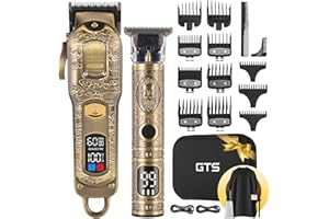 GTSPROProfessional Hair Clippers for Men – Cordless Barber Clippers with LCD Display, Precision Trimmer & Travel Case – Gifts