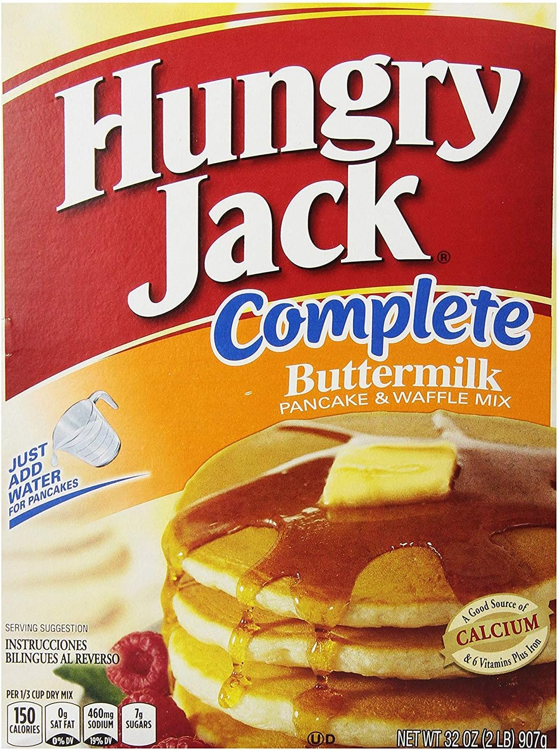 Hungry Jack Buttermilk Complete Pancake and Waffle Mix, 32oz (2 count) (Pack of 6)
