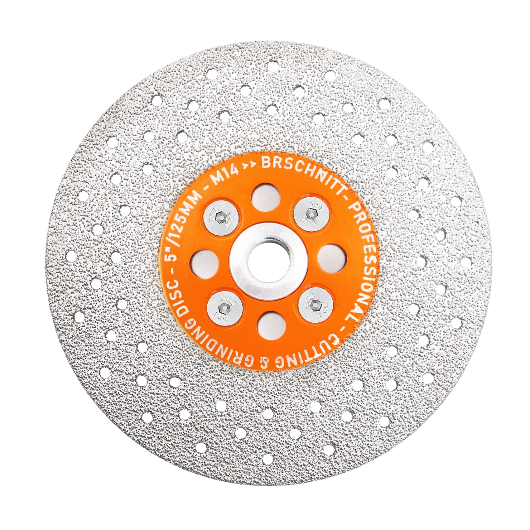 Diamond Granite Cutting Wheel,BRSCHNITT 125mm Vacuum Brazed Angle Grinder Diamond Blade with M14 Flange for Grinding Beveling Shaping Rounding Granite,Porcelain,Tile,Stone,Marble,Quartz