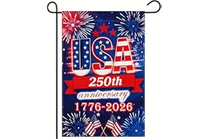 250 Anniversary USA Garden Flag - 250 Years of Freedom Double Sided 3-Ply American Patriotic Flags 1776-2026, UV Protection Fade Resistant 12x18 Inch Yard Flag Commemorative Merchandise for Outdoor Celebration