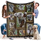 Koala Blanket - Fleece Throw Blanket for Couch Super Soft Cozy Bed Blanket Lightweight Plush Fuzzy Lap Blankets and Throws for Sofa, 50 x 60 Inch, Gift for Animal Lover