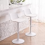 YOUTASTE White Bar Stools Set of 2 Adjustable