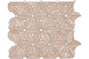 Bainley Petal Peel and Stick Backsplash, 10-Sheet Peel and Stick Wall Tiles PVC Mixed Metal Tile Stick on Backsplash for Kitchen