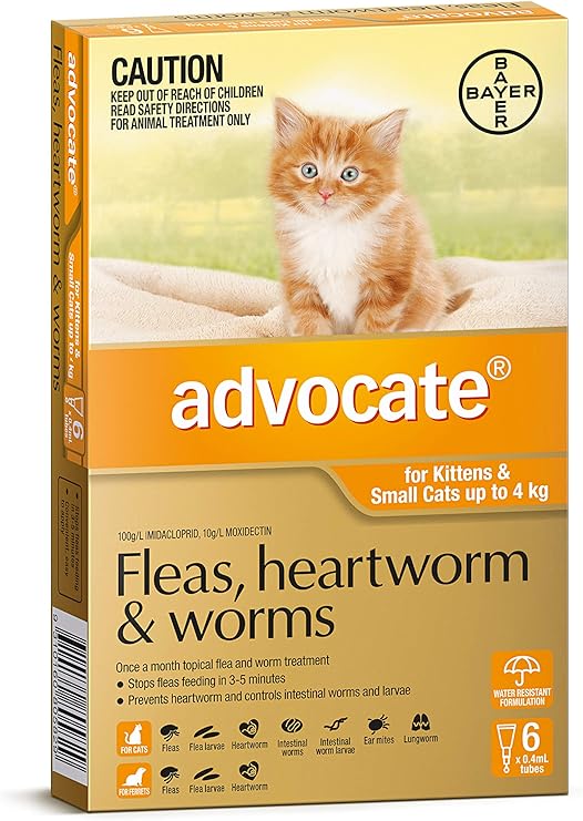 Advocate Fleas, Heartworm and Worms Treatment for Kittens and Small