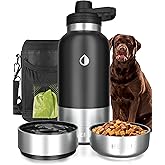 HEMLI 32 oz. Portable Dog Water Bottle and Bowl, Perfect for Walking, Hiking and Travel