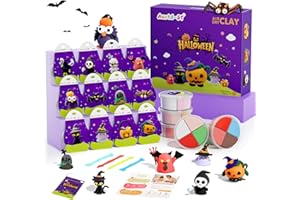 Kit d'argile sèche à l'air libre – Thème d'Halloween, argile à modeler pour enfants, modèle d'argile magique avec outils de s