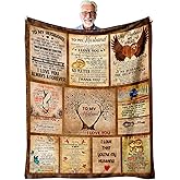 Txjakzort to My Husband Flannel Anniversary Blanket - 60"X50" Romantic Gift for Him, Life Partner Keepsake for Fathers Day, Christmas Birthdays, Cozy Love Throw