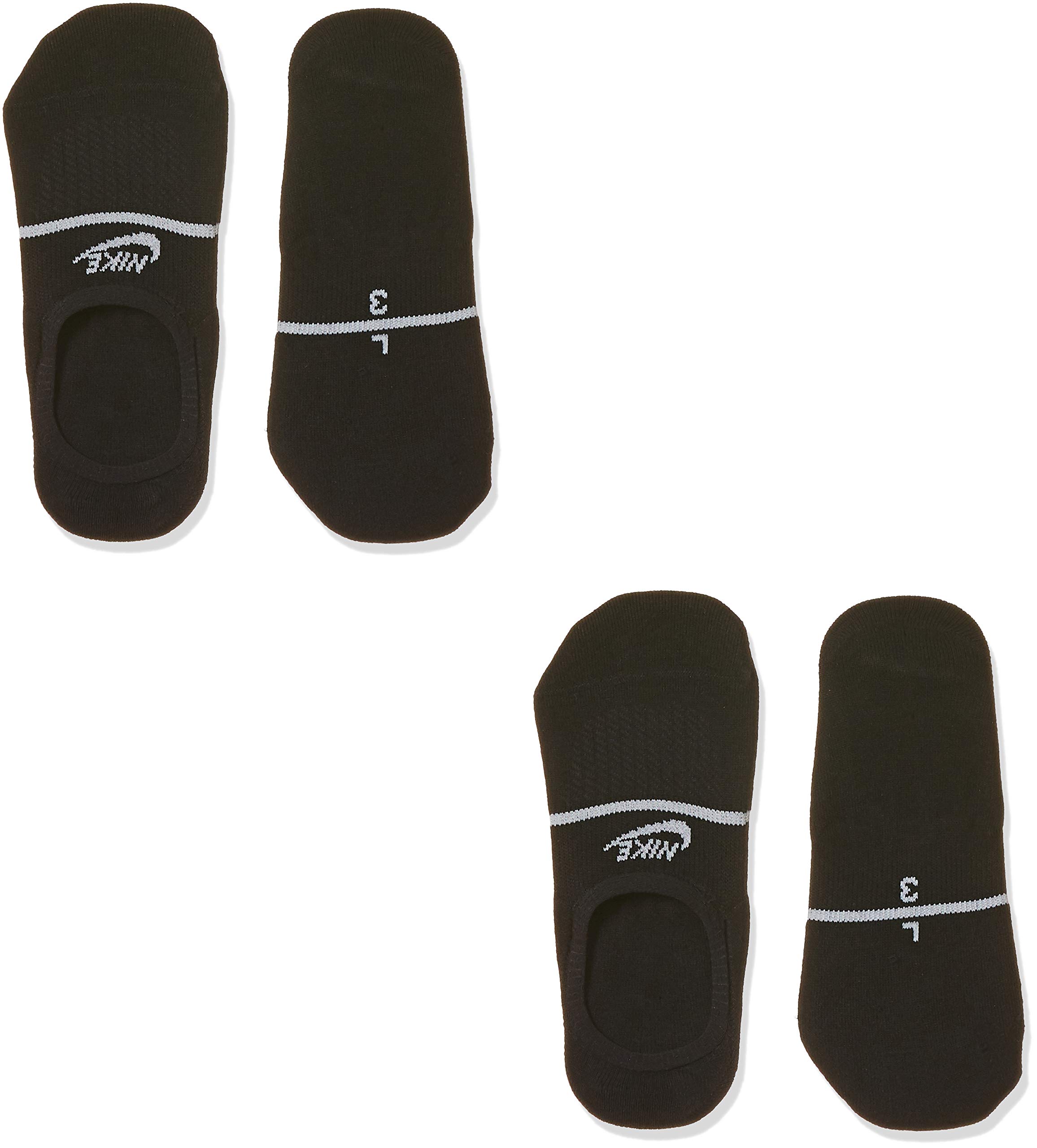 Nike Men's SNKR Sox Essential No-Show Socks (2 Pair), Black White, UK 7-8.5