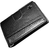Swear Brands Full Grain Leather Wallet with RFID Blocking & Money Clip - Minimalist Bifold Wallet Holds 12 Cards - Easy Access Pull Tab - Ethically Sourced (Black)