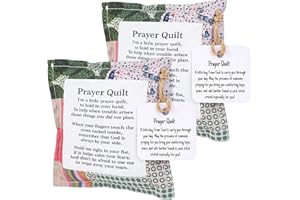 FYSUIMU 2Pcs Mini Prayer Quilt with Cross Inside Vintage Pocket Scripture Prayer Quilt Squares Sympathy Christian Gifts for Pastor Appreciation School Students Friend Family Party Favors