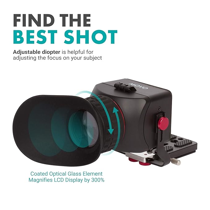 Movo VF40-PRO - Visor de vídeo Universal 3X LCD con Visor abatible ...