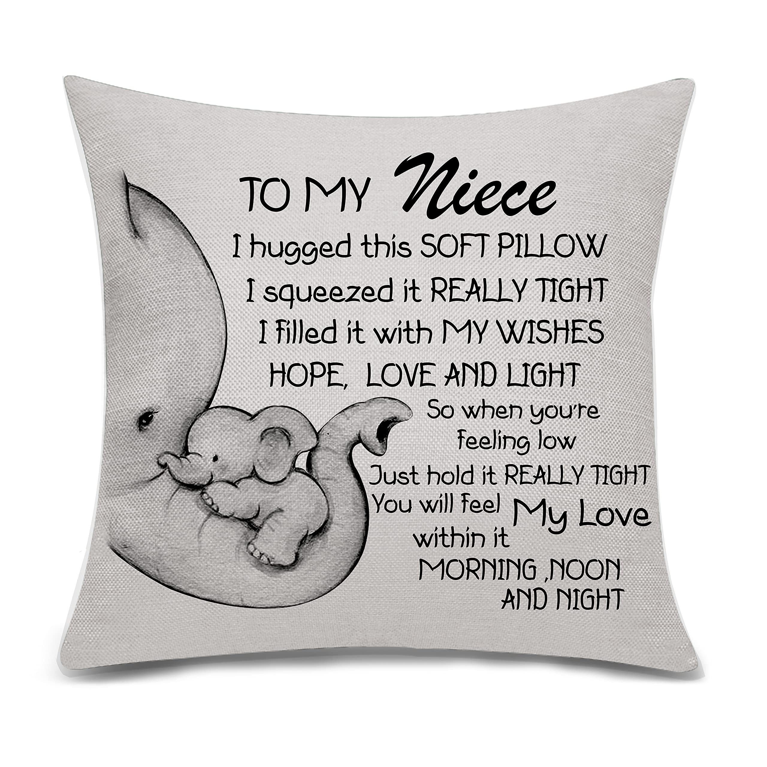 Niece Gifts Cushion Cover Throw Pillow Cover for Niece from Auntie Uncle Thanksgiving Gifts Birthday Gifts Christmas Gifts (niece)