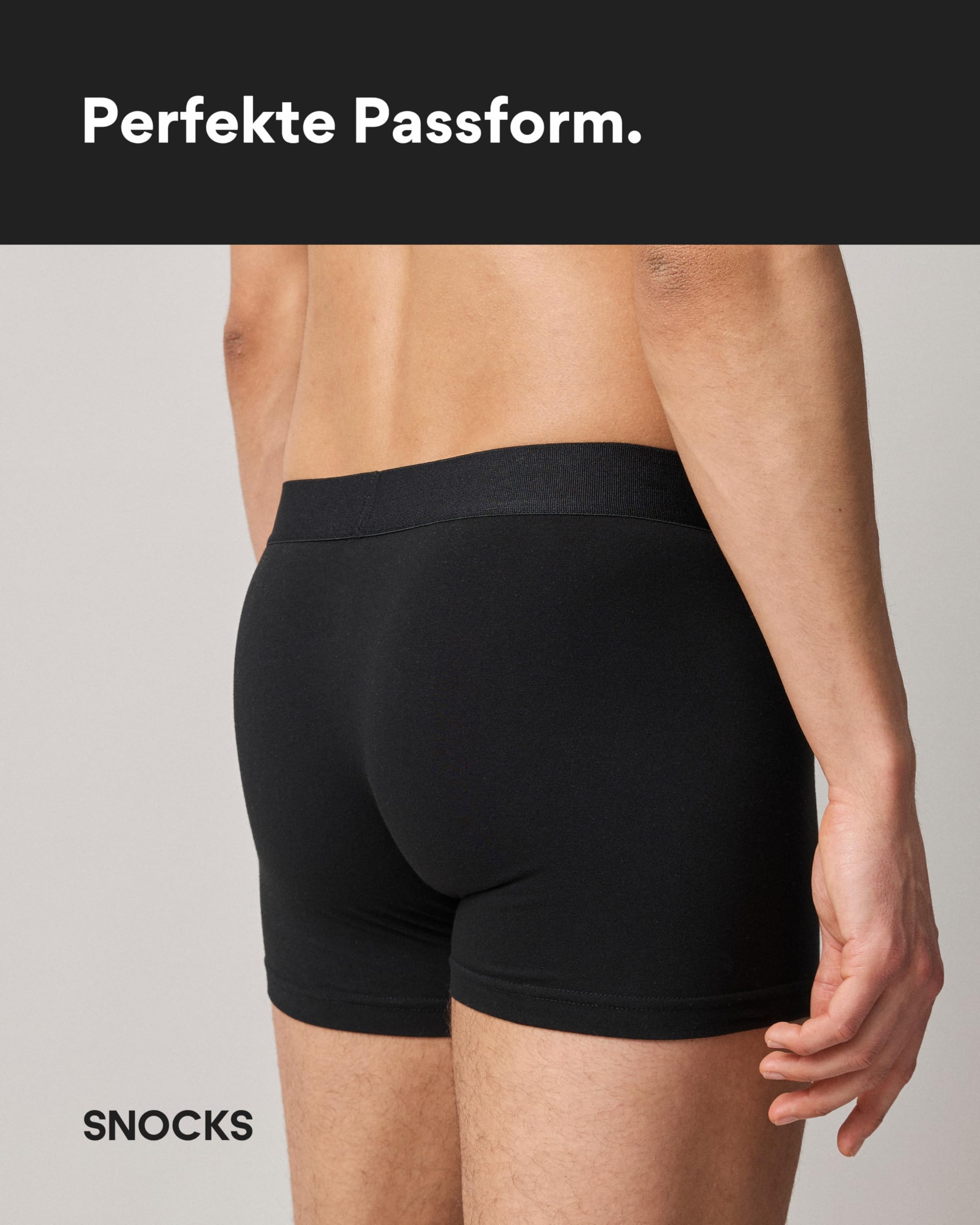 Snocks Boxershorts Herren Bio Baumwolle (6er Pack) Unterhosen Herren ohne einschneidenden Gummibund (Gr. S - 4XL)