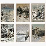 Sneeu 8x10 Vintage Wall Art Snow Mountain Landscape