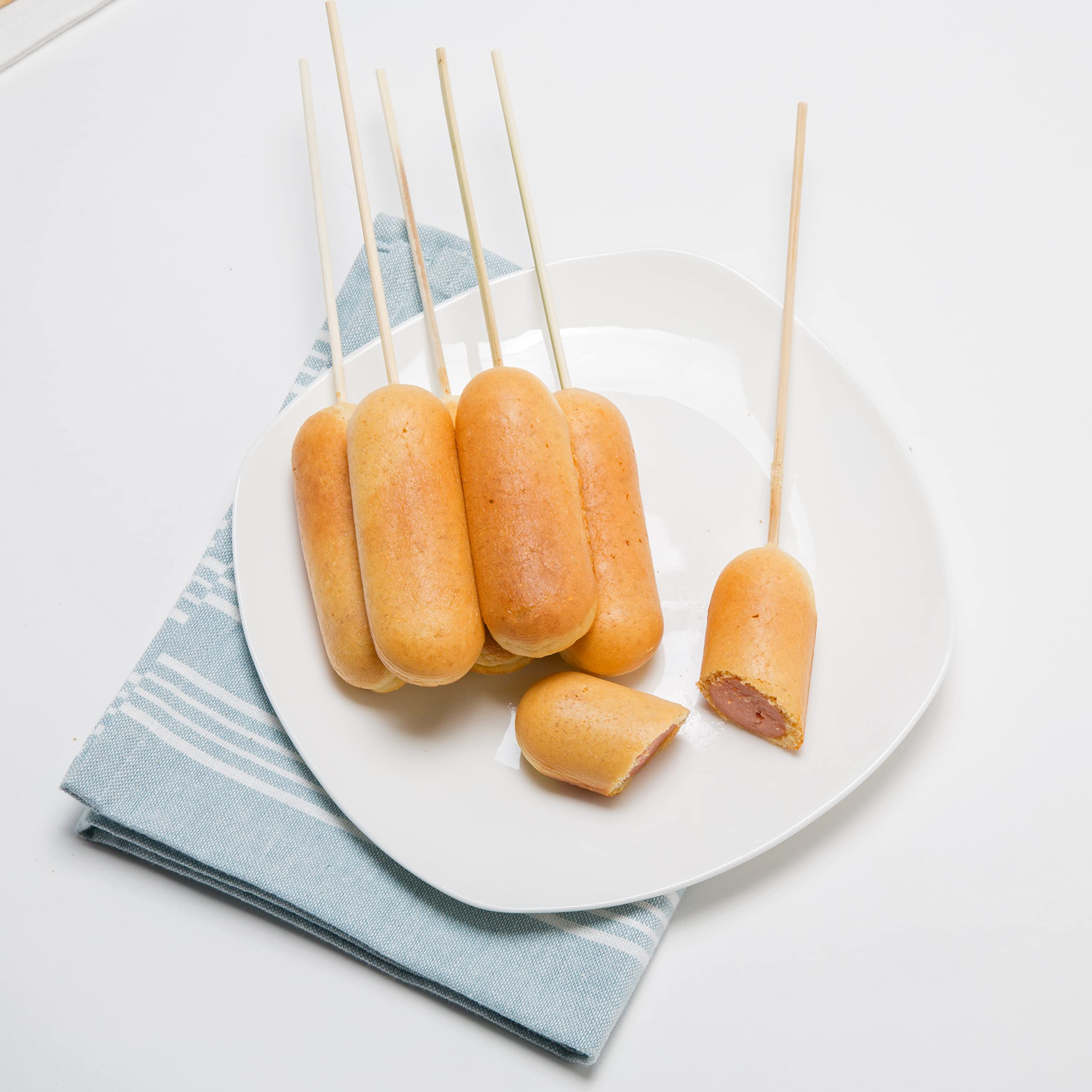 MasterChef Corn Dog Maker w 50 Skewers- Electric Nonstick Kitchen Baker & Recipe Guide- Fryer Machine Makes Hot Dogs, Cheese Mozzarella Sticks, Cake Pops, BBQ, Mini Carnival Food, Fun Christmas Gift
