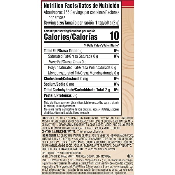 NESTLE COFFEE MATE CREAMER 11OZ POWDER CREAMER, LITE ORIGINAL (74185)