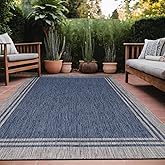 Luul Home Bordered Outdoor Rug 5x7 Washable Outside Carpet for Indoor Patio Porch Waterproof Easy Cleaning Non Shedding Area 