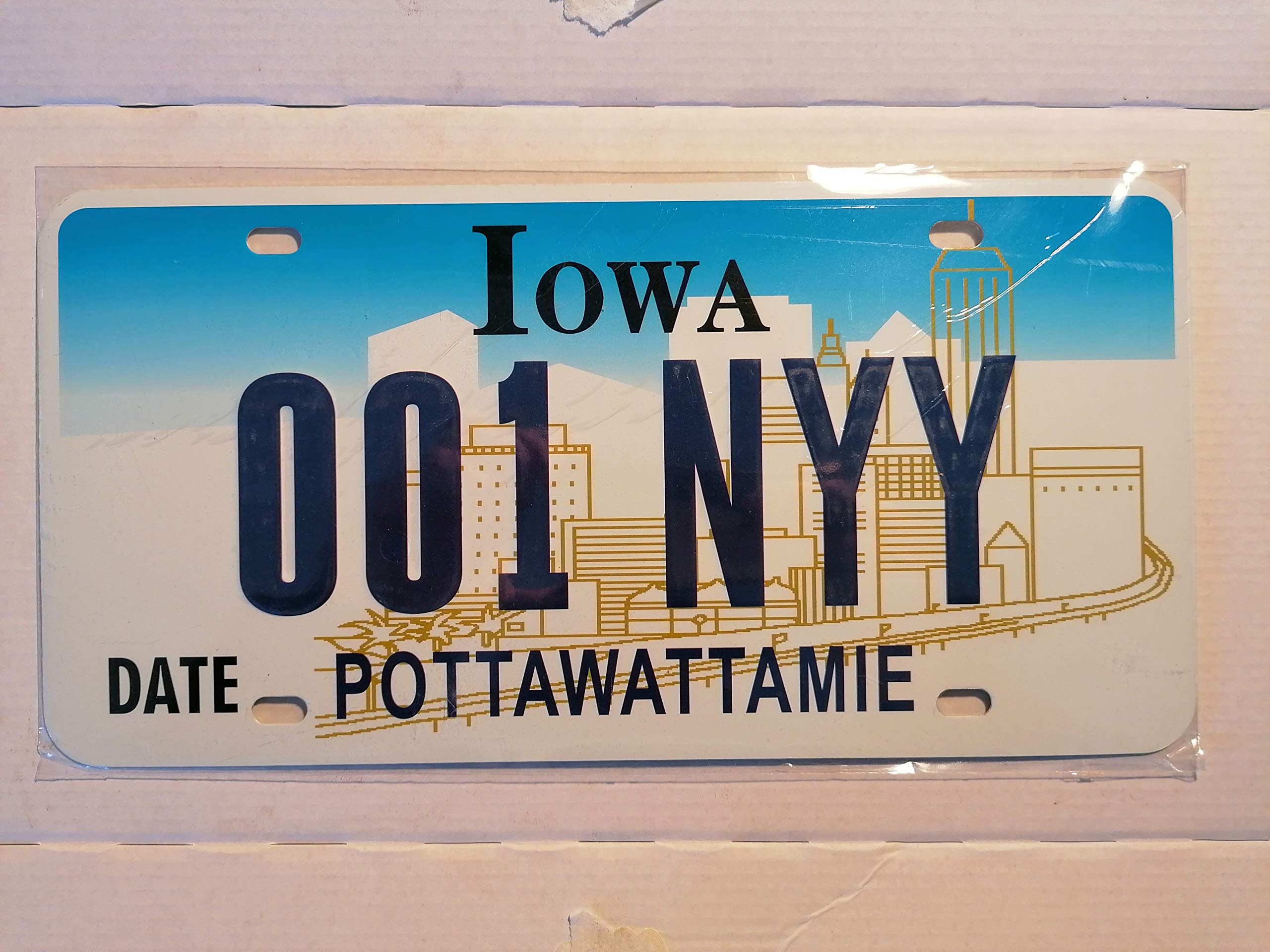 American USA License Plate Iowa Pottawattamie