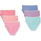 Hanes Girls' Underwear, Ribbed Moisture-Wicking Tagless Panties, Hipster & Brief, 6-Pack