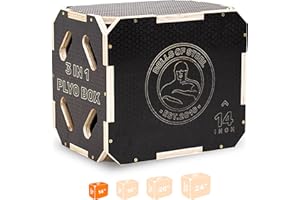 Plyo Box [Bells of Steel] Plyometric Box, 3-in-1, Anti-Slip, Wooden Step up Box for Workout, Jumps, Squats, Step-Ups, Knee-up