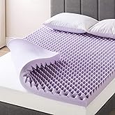 Best Price Mattress 4 Inch Egg Crate Memory Foam Mattress Topper with Soothing Lavender Infusion, CertiPUR-US Certified, Dorm Essentials, Queen