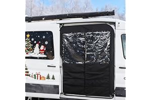 Vanhoxcci Van Chill Curtain Fit for Ford Transit 2015-2025 Mid/High Roof Sliding Side Door, Insulated Privacy Thermal Curtain Blocks Cold with Auto-Close Magnets, for Van Life & Camping