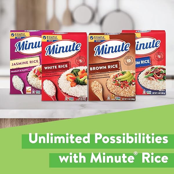 MINUTE WHITE RICE, INSTANT WHITE RICE FOR QUICK DINNER MEALS, 14-OUNCE BOX