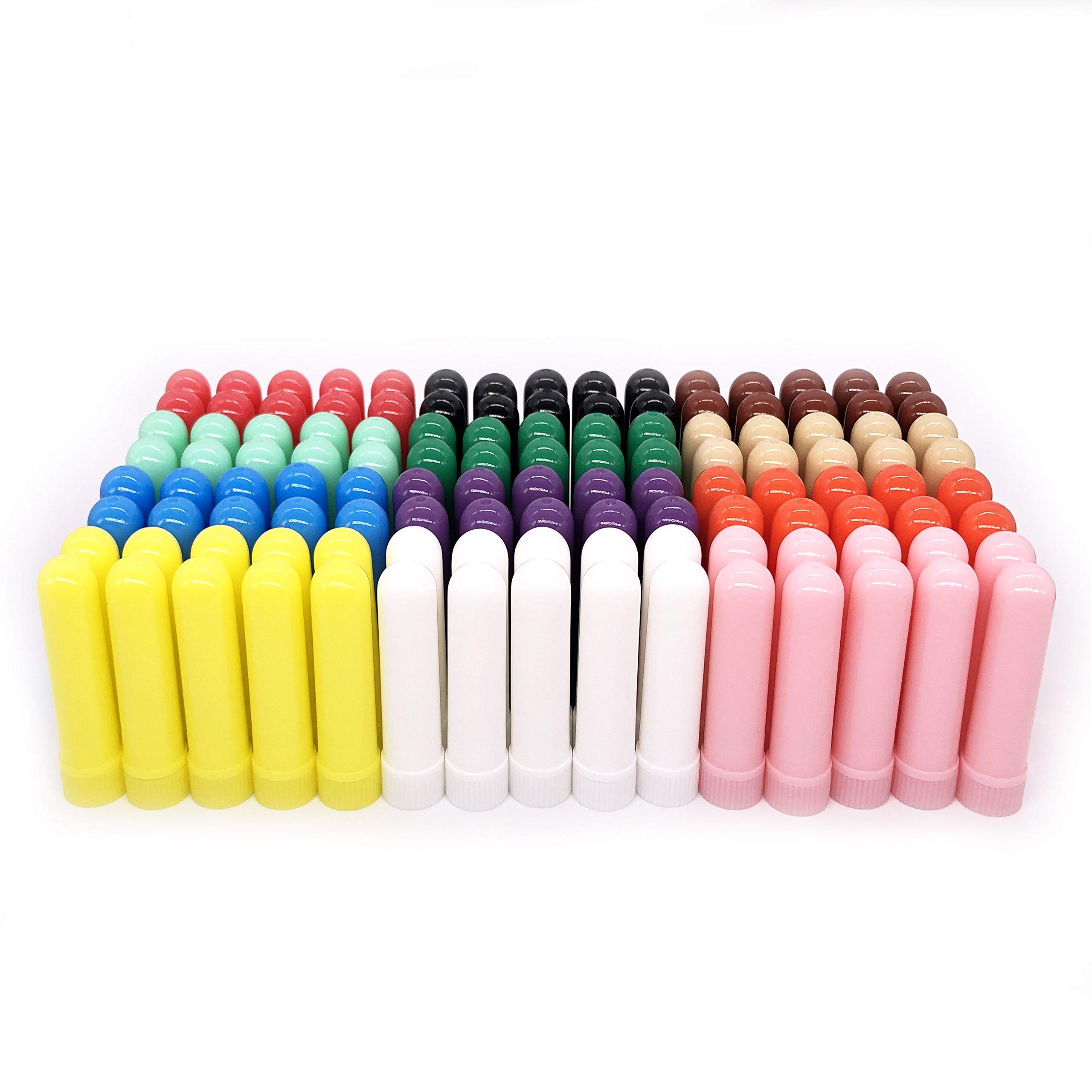 ZIOJOVK 120 PCS Essential Oil Aromatherapy Blank Nasal Inhaler Tubes(Including 130 Unscented Wicks +5 Polyethylene Pipette Droppers +2 Plastic Tweezers)