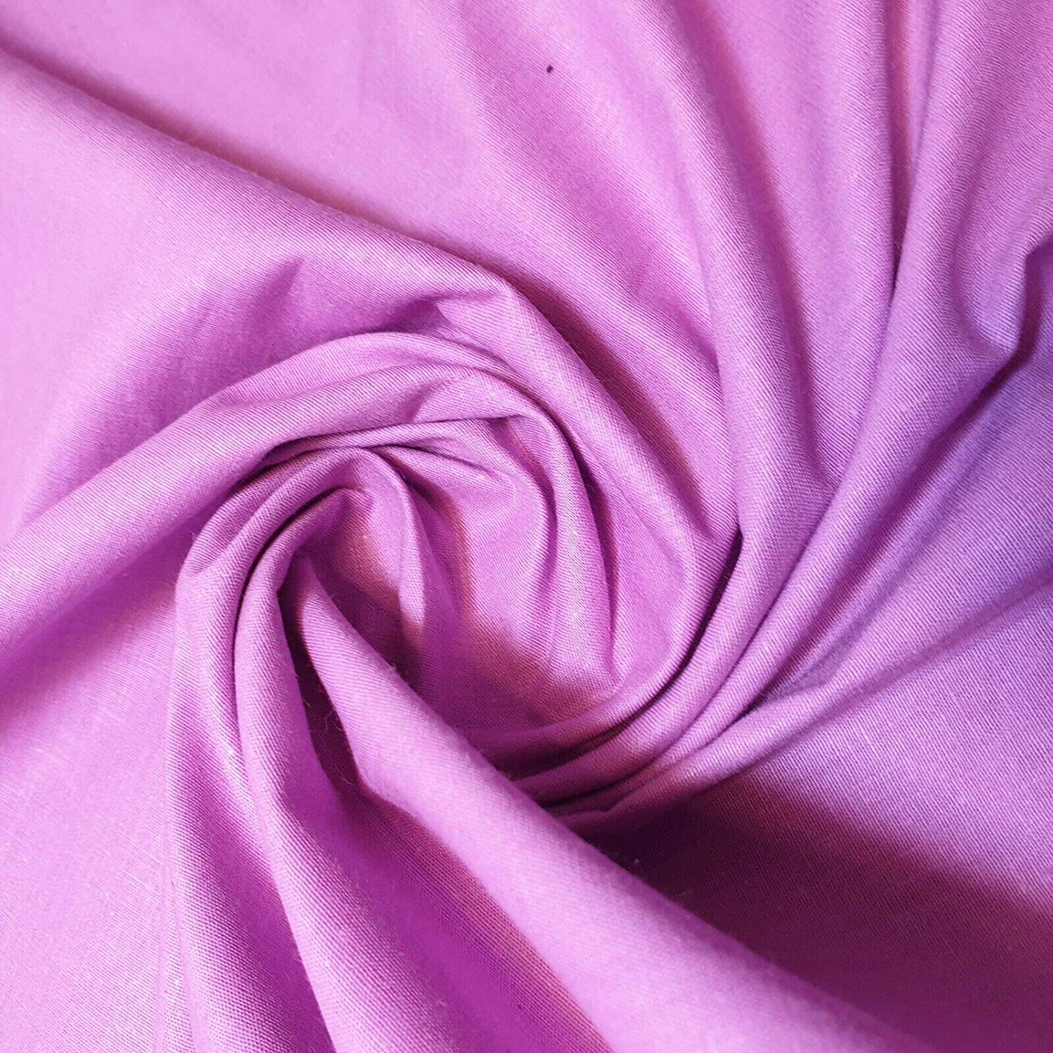 Plain/Solid Dyed 100% Egyptian Cotton Dress Craft Fabric Material 45" - 112 cm Wide Sold As 1 Meter Pre - Cut Lengths (Available in 22 Colours) (Lilac Lavender, 23 Meter Roll)
