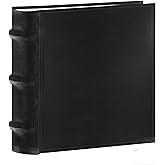 Pioneer Photo Albums 100-Pocket European Bonded Leather Photo Album for 4 by 6-Inch Prints, Black