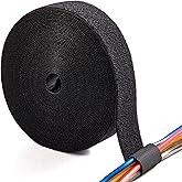 ECOHomes 1 Inch x 30 FT Double Sided Hook and Loop Roll Tape - Two Sided, Self Stick, Reusable Cable Ties Wrap for Cable Mana