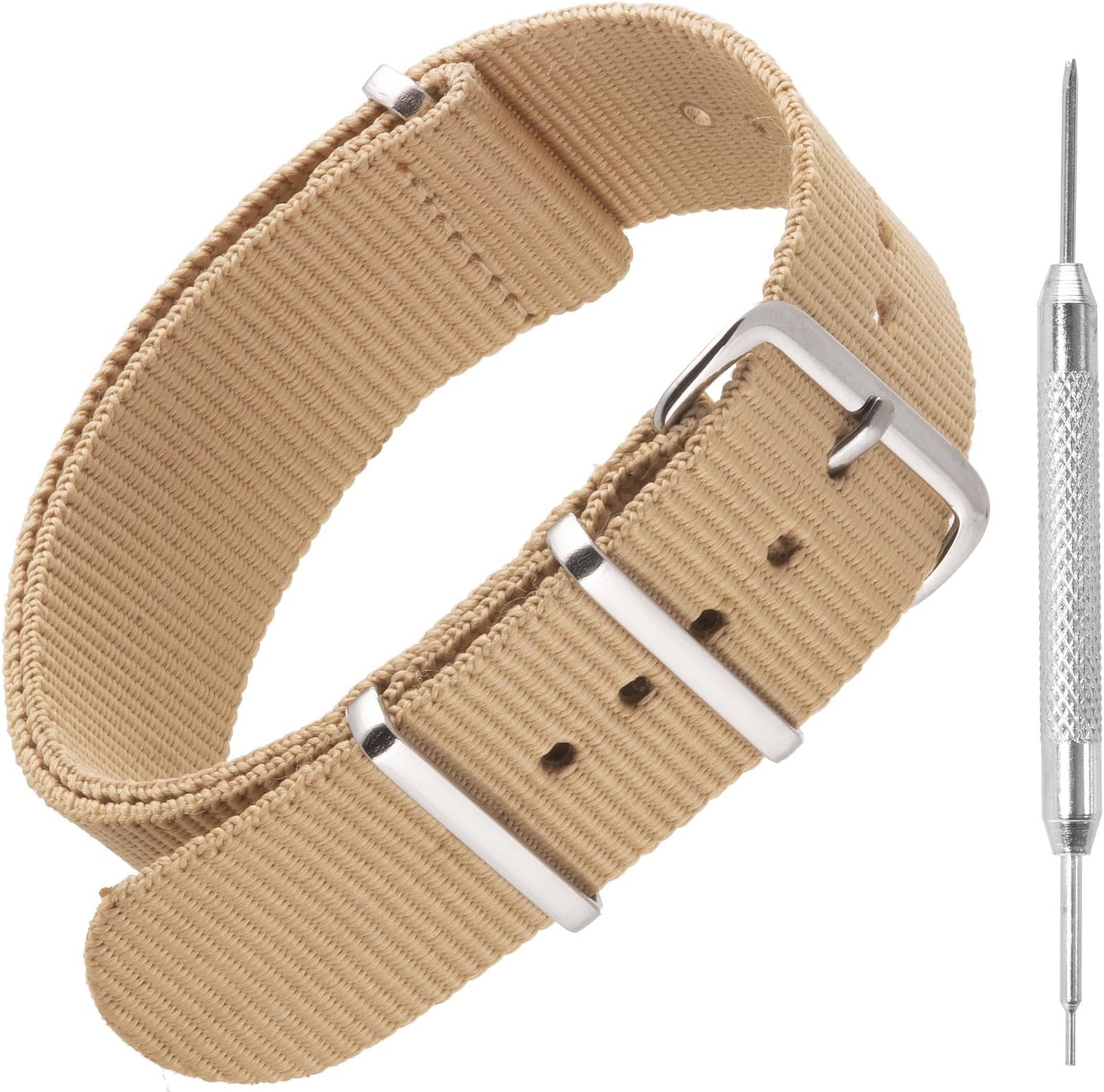 Nato Strap Watch Strap – Nato Watch Straps for Men and Women with Military-Grade Nylon, Stainless Steel – 18mm, 20mm, 22mm, 24mm Wrist Strap Widths