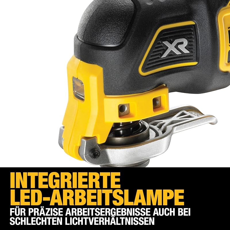 18V oszillierendes Akku Multi Tool DCS356NT(Basisversion), Bürstenlos, Mit Tiefen und Seitenanschlag, LED Licht, Inkl Tstak Box II, Ohne Akku und Ladegerät, Schwarz/Gelb
