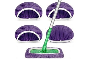 4 Pack Microfiber Mop Pads -10"*4.5" Reusable Washable Refills for Wet & Dry Floor Cleaning - Fits Most Standard Mops - House