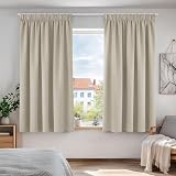 Deconovo Room Darkening Curtains 2 Panels 52x54 Light Beige Thermal